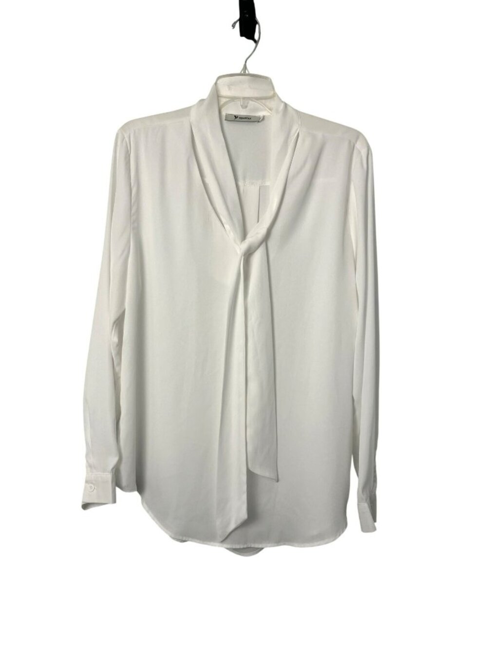 Yidarton Womens 2XL White V Neck Blouse Semi Sheer Long Sleeve Stretch Top Used